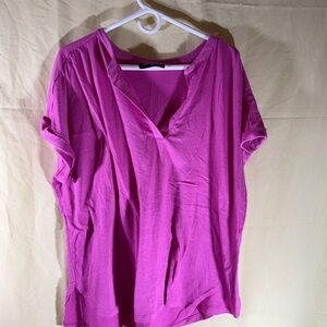 Lane Bryant Women's Pink V-Neck Top